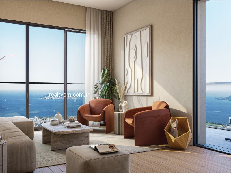 MESA PANORAMA SATILIK 1+1 ADALAR MANZARALI YÜKSEK YATIRIM DEĞERİ REALTY PM DEN - 3190