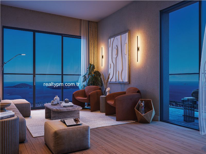 MESA PANORAMA SATILIK 1+1 ADALAR MANZARALI YÜKSEK YATIRIM DEĞERİ REALTY PM DEN - 3195