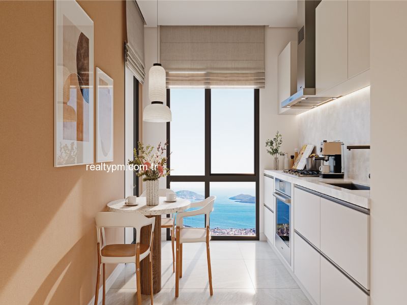 MESA PANORAMA SATILIK 1+1 ADALAR MANZARALI YÜKSEK YATIRIM DEĞERİ REALTY PM DEN - 3196