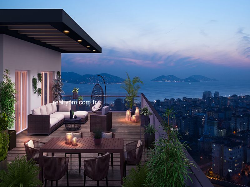 MESA PANORAMA SATILIK 1+1 ADALAR MANZARALI YÜKSEK YATIRIM DEĞERİ REALTY PM DEN - 3198