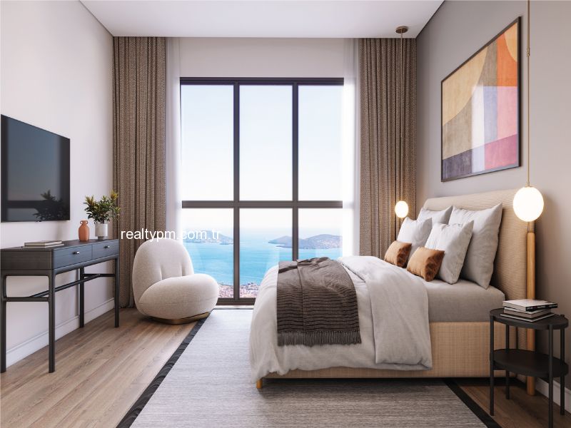 MESA PANORAMA SATILIK 1+1 ADALAR MANZARALI YÜKSEK YATIRIM DEĞERİ REALTY PM DEN - 3199